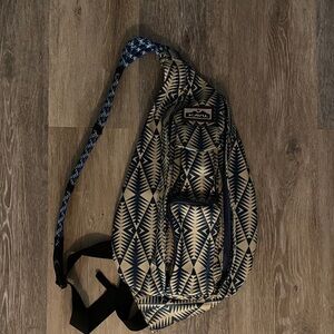 Kavu Geometric Blue and Tan Backpack